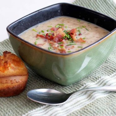 Onion Chowder with Cheesy Onion Popovers - Taste and Tell