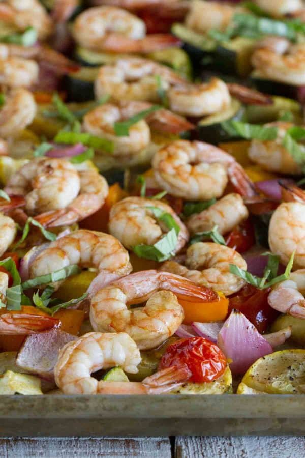 Sheet Pan Shrimp and Vegetables with Balsamic - Taste and Tell