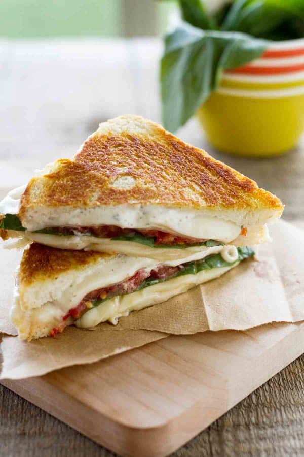 Three Cheese Grilled Cheese with Tomato - Taste and Tell