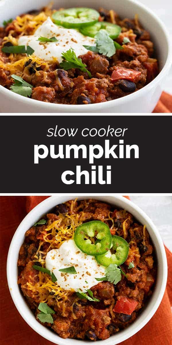 Pumpkin Chili Recipe Made in the Slow Cooker - Taste and Tell