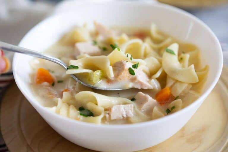 Creamy Turkey Noodle Soup Recipe - Taste And Tell