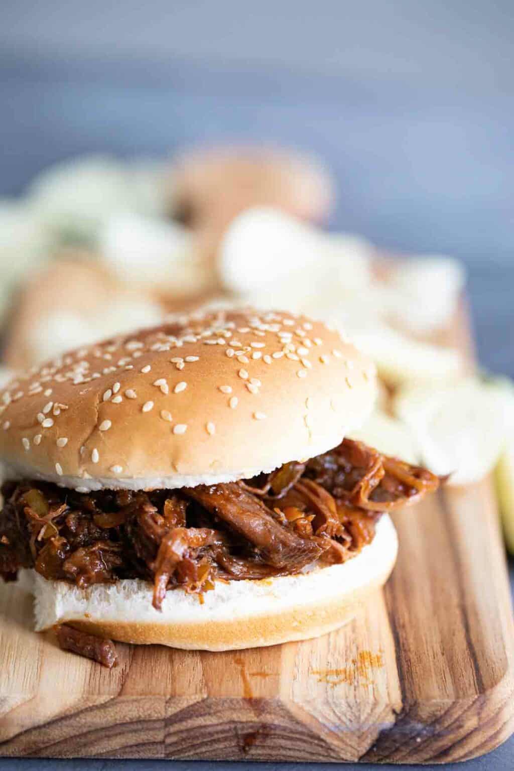 Slow Cooker BBQ Beef Sandwiches - Taste and Tell