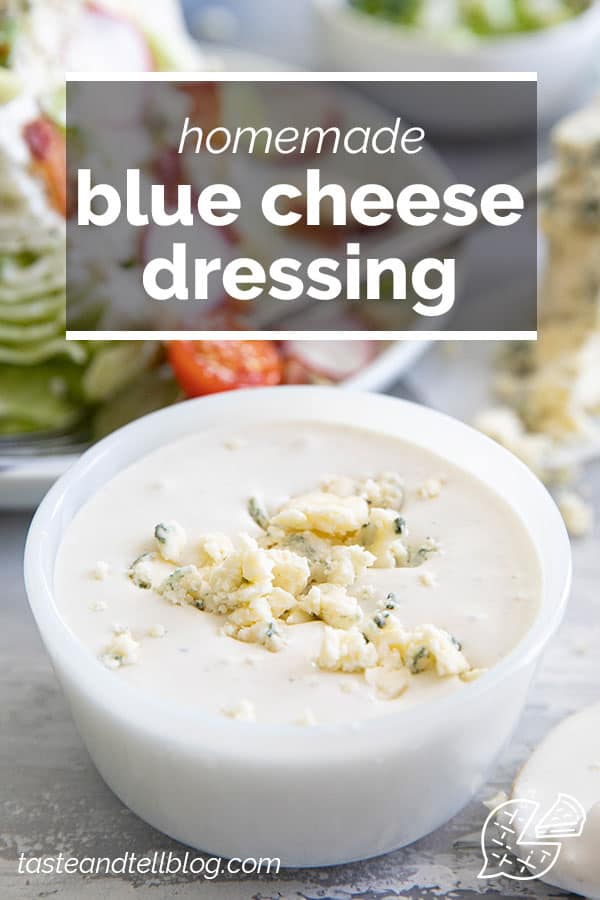 blue cheese dressing with text overlay