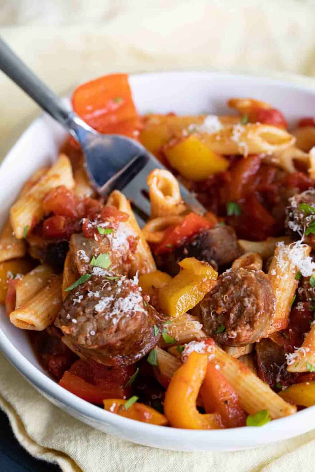 Sausage and Peppers Pasta - Taste and Tell