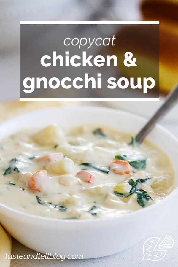 chicken and gnocchi soup with text overlay