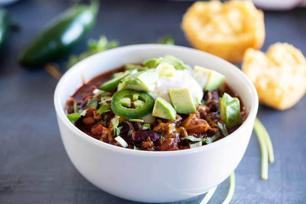 Super Bowl Game Day Chili Bar - Happiness is Homemade