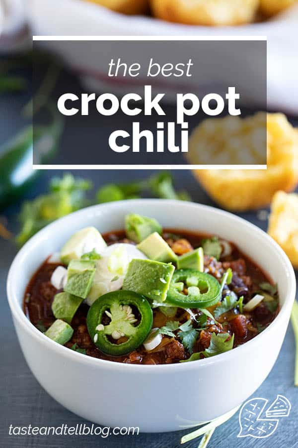 Crock Pot Chili with text overlay