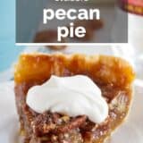 pecan pie with text overlay