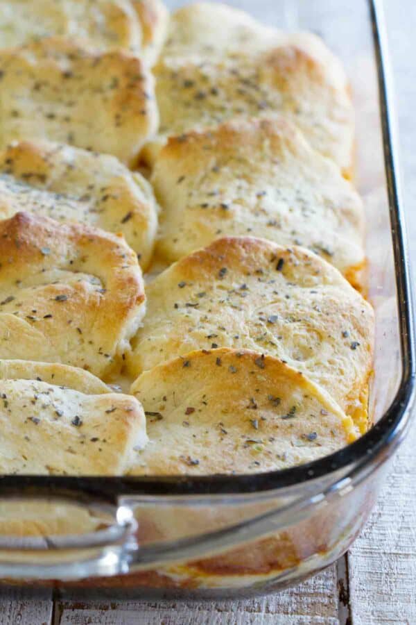 Italian Ground Beef Casserole with Biscuit Topping - Taste and Tell