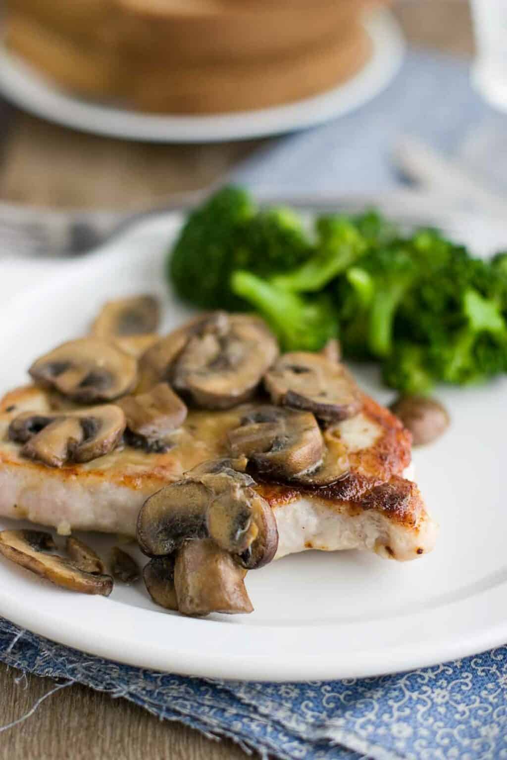 Pork Chops with Dijon Mushrooms - Taste and Tell