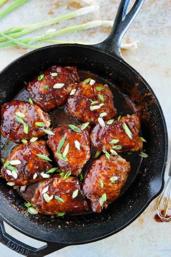 Cast Iron Teriyaki Chicken Thighs - Taste and Tell