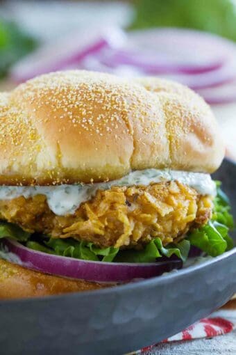 Spicy Chicken Sandwich with Cilantro Lime Mayo - Taste and Tell