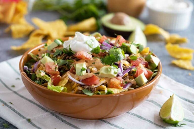 Easy Weeknight Taco Salad - Taste and Tell