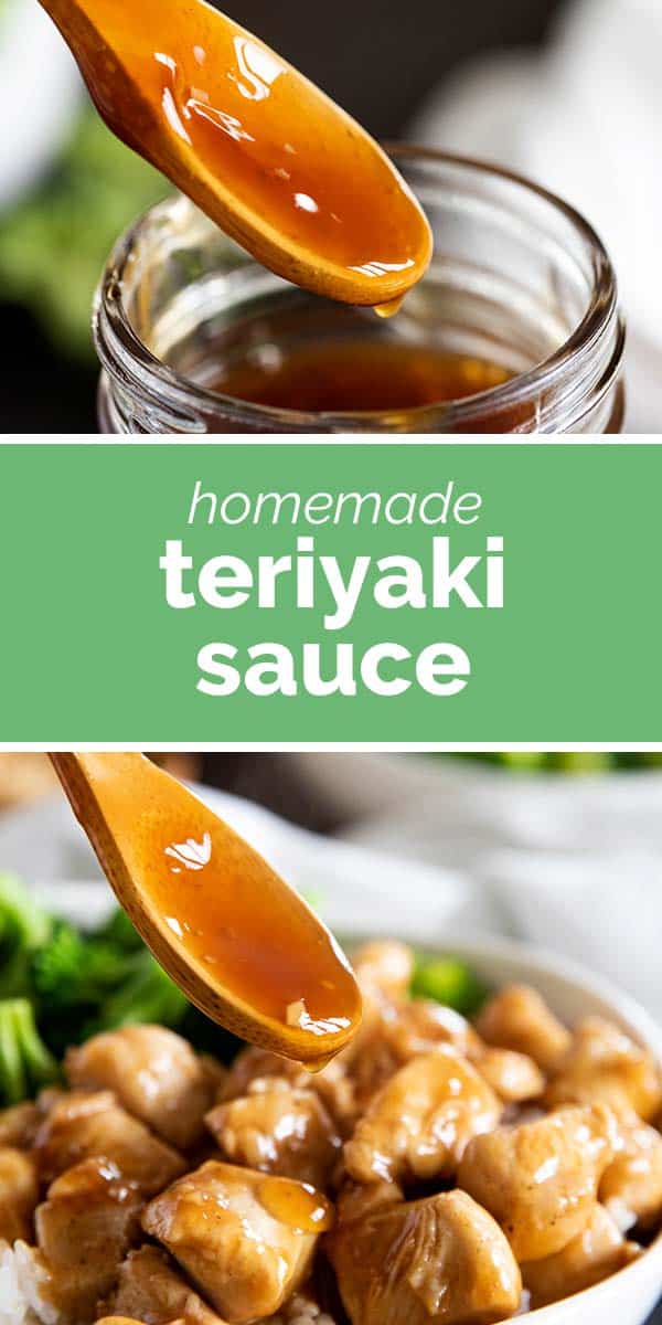 Teriyaki Sauce collage with text bar in the middle