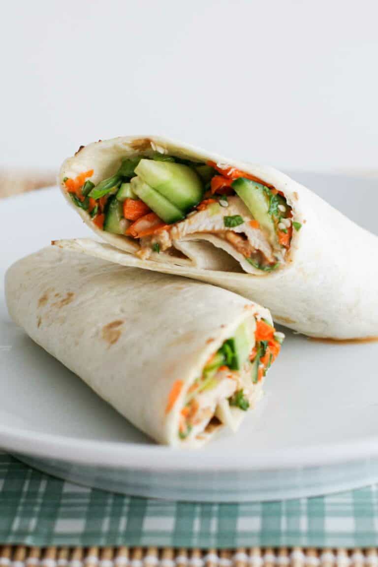 Thai Chicken Wrap with Spicy Peanut Sauce - Taste and Tell