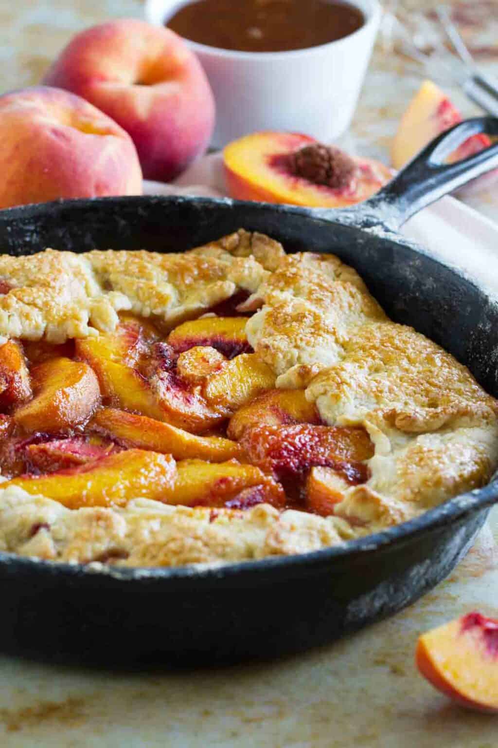 Cast Iron Peach Crostata - Taste and Tell