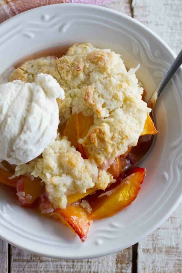 Coconut Peach Cobbler Recipe - Taste and Tell