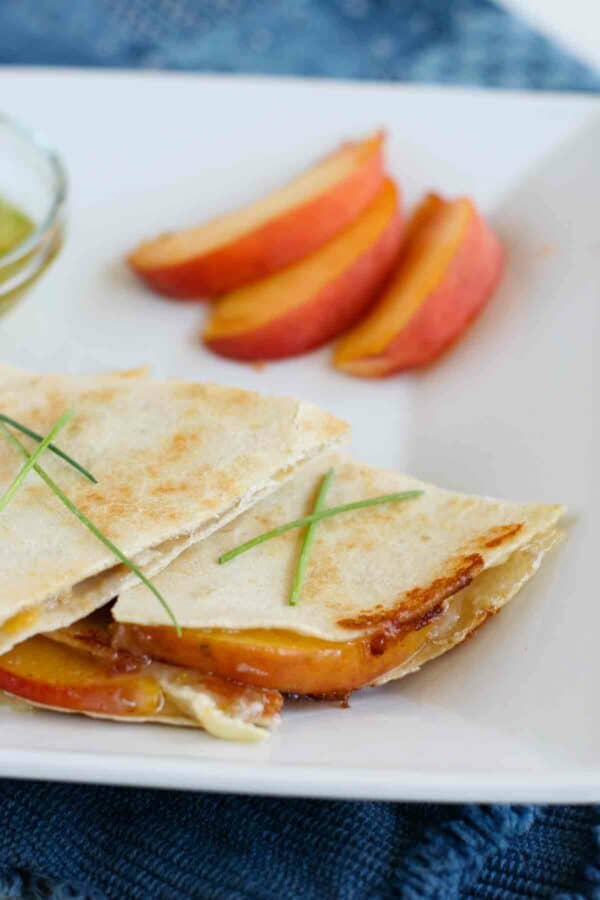Peach and Brie Quesadillas - Taste and Tell