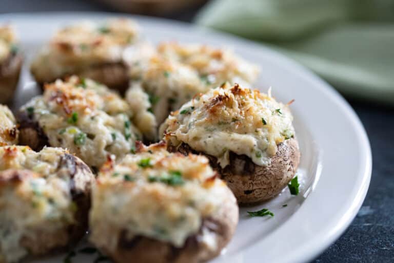 Crab Stuffed Mushrooms - Taste and Tell