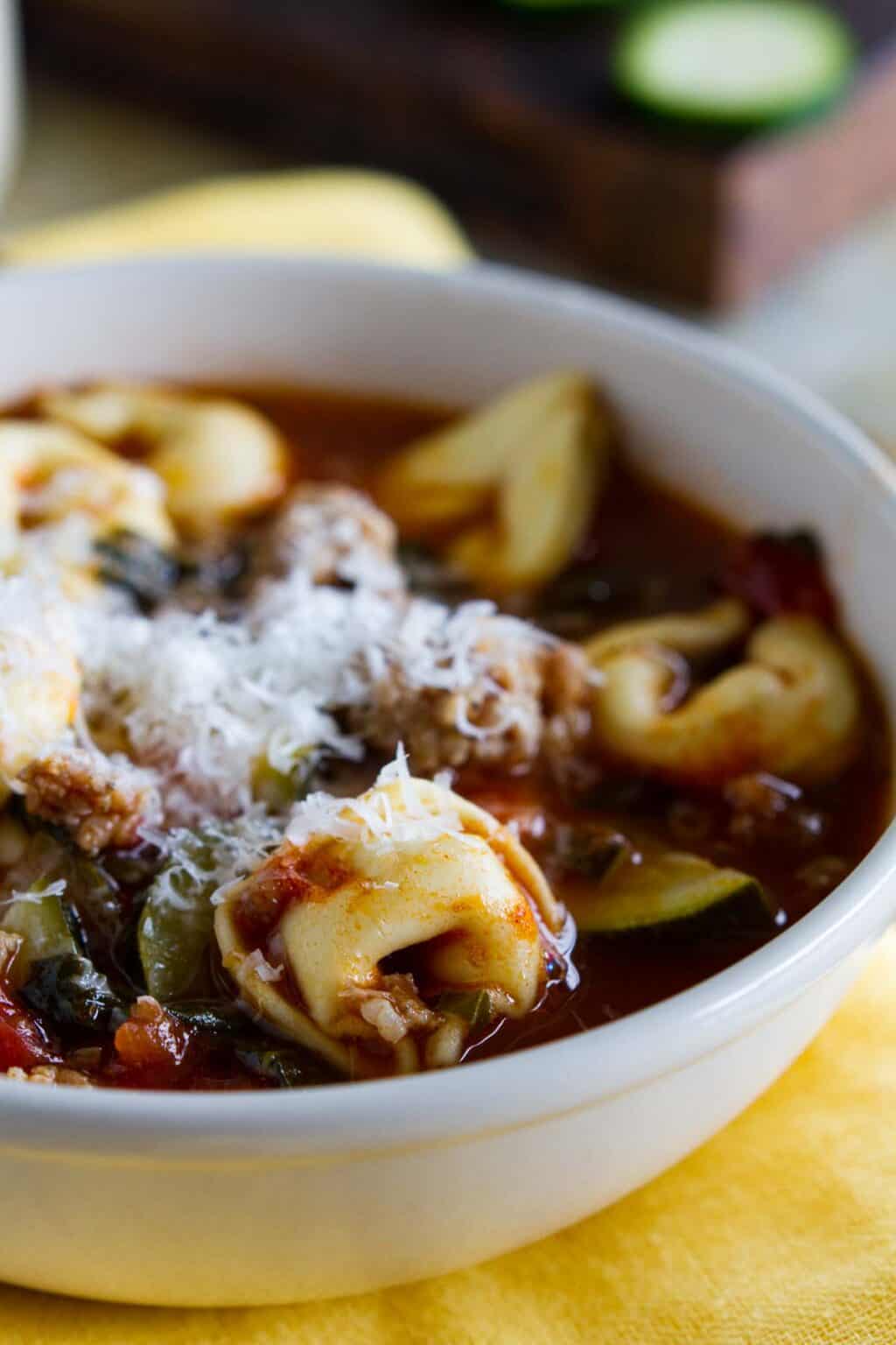 Sausage Tortellini Soup - Taste and Tell