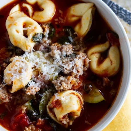 Sausage Tortellini Soup - Taste and Tell