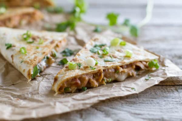 Chicken Quesadilla with Refried Beans - Taste and Tell