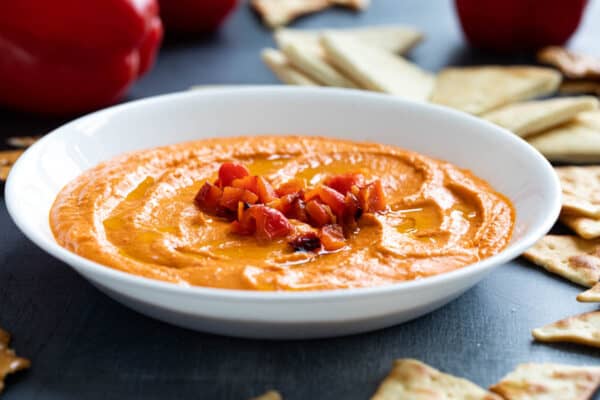 Roasted Red Pepper Hummus - Taste and Tell