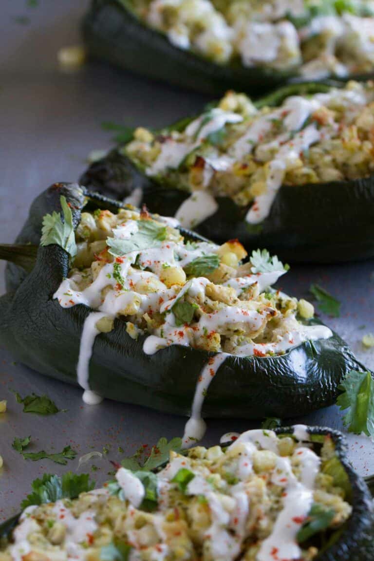 Stuffed Poblano Peppers With Chicken And Corn Taste And Tell