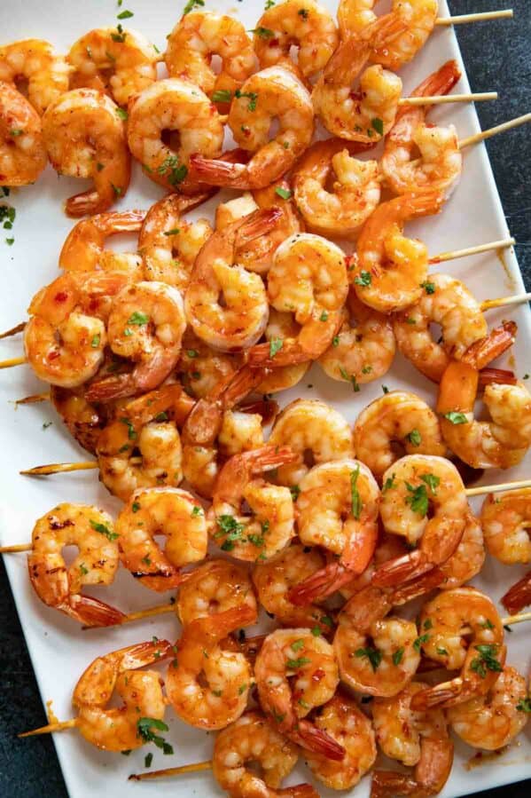 Chili Honey Garlic Shrimp Kabobs - Taste and Tell