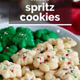 Spritz Cookies with text overlay.