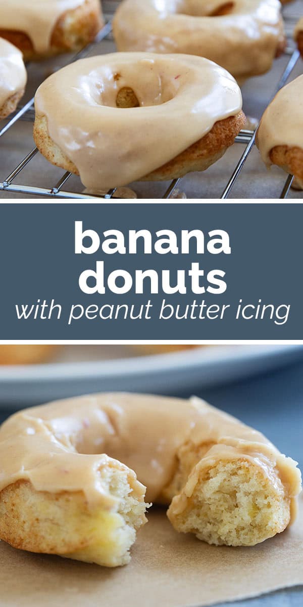 Banana Donuts with Peanut Butter Icing - Taste and Tell