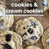 Cookies and Cream Cookies with text overlay.