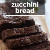 Chocolate Zucchini Bread with text overlay.