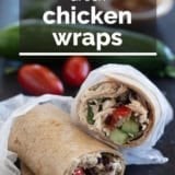 Greek Chicken Wraps with text overlay.
