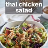 Thai Chicken Salad with text overlay.