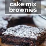 Cake Mix Brownies with text overlay.