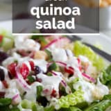 Greek Quinoa Salad with text overlay.