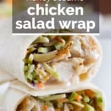 Honey Sesame Chicken Salad Wraps with text overlay.