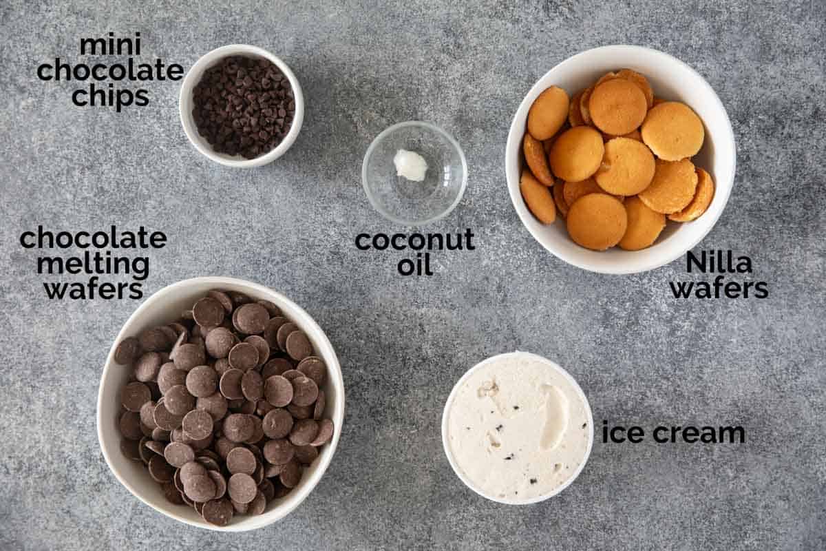 Ingredients to make Ice Cream Bonbons