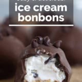 Ice cream bonbons with text overlay.