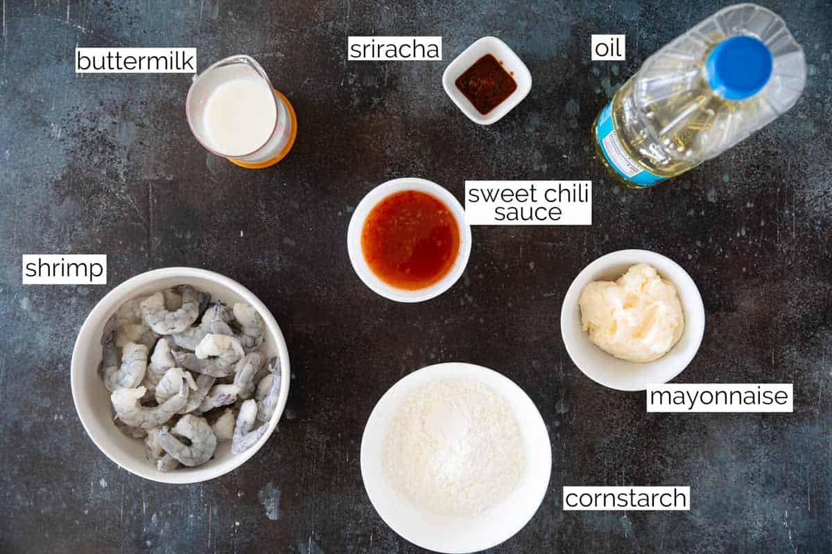 Ingredients to make Bang Bang Shrimp.