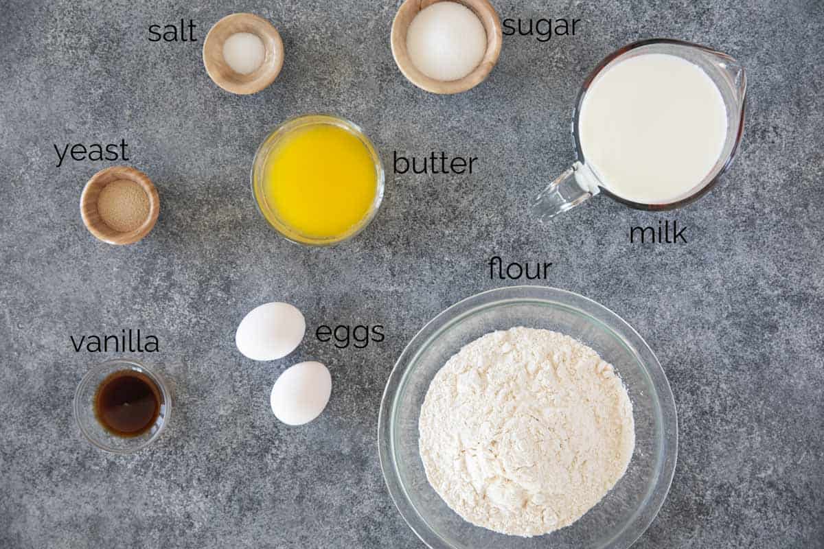 Ingredients for Belgian Waffle Recipe.