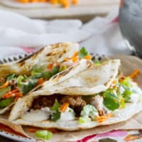 Buffalo Beef Taco Recipe made with flour tortillas and ground beef.