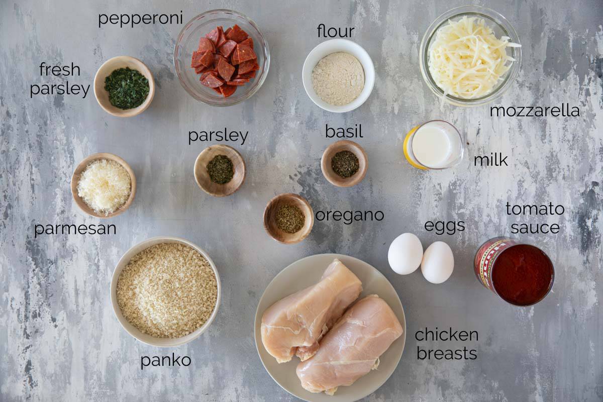 Ingredients to make Chicken Pepperoni.