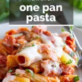 Hawaiian One Pan Pasta with text overlay.