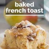 Pear Baked French Toast with text overlay.