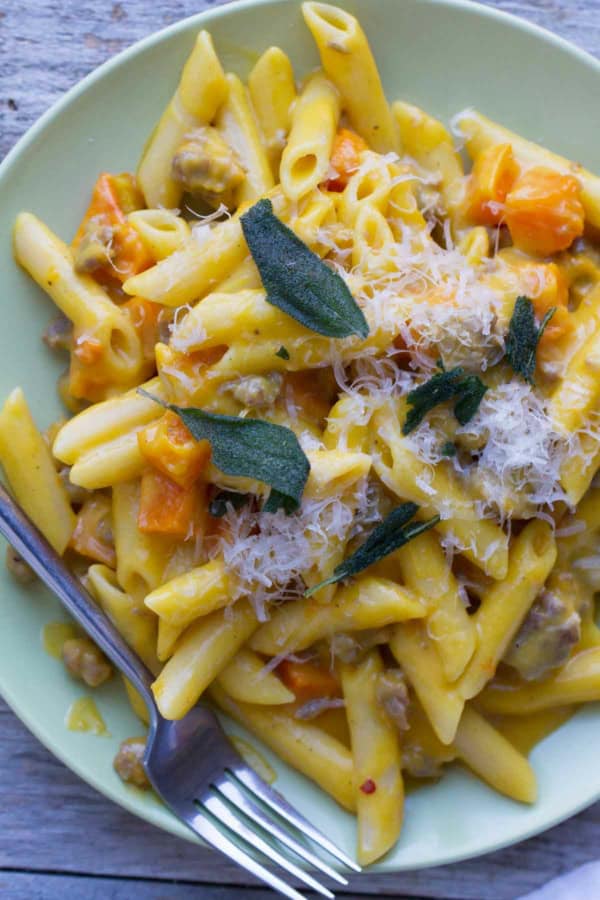 Penne With Butternut Squash And Sausage Taste And Tell