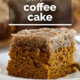 Pumpkin Coffee Cake with text overlay.