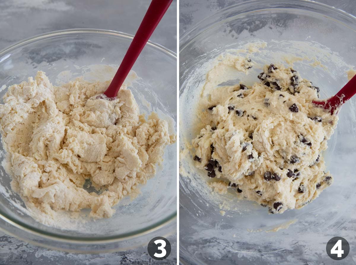 Mixing batter for Sour Cream Muffins.