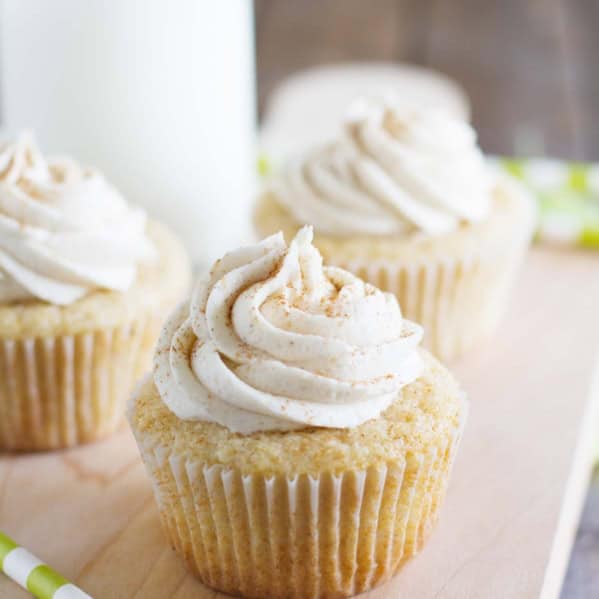 Chai Spiced Cupcakes on a cutting board.